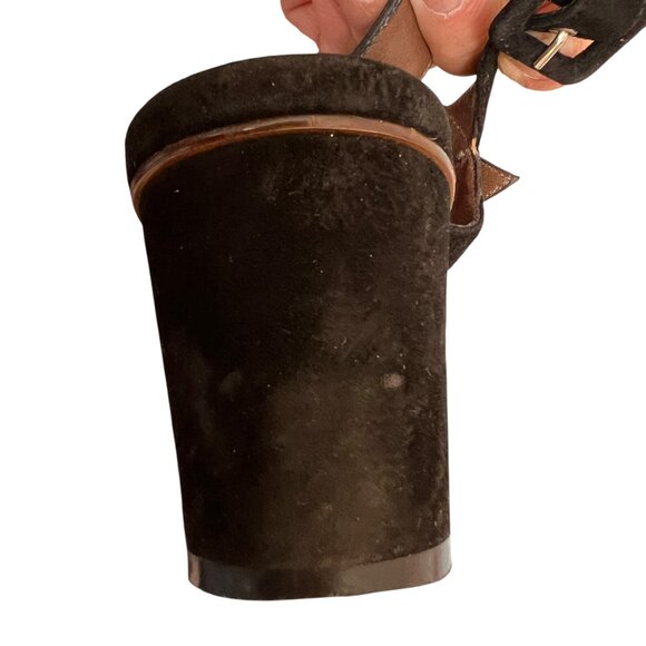 Marni high heel sandals black suede square toe IT 40 buckles grommets platform - Picture 11 of 12